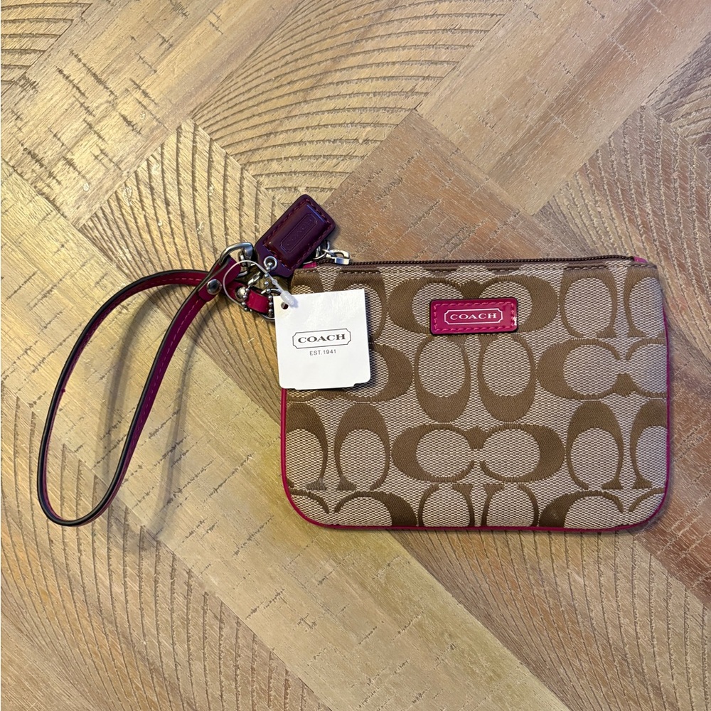 COACH Signature Canvas Wristlet